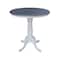 International Concepts 36 in. Solid Wood Round Pedestal Gathering Height Dining Table with 4 Counter Stools in White/Gray K05-36RT-6B-S6172-4 - alternate 3